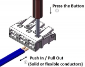 P02-M  SUPER-MINI(only 10mm thick)  Luminaire Pushwire Connector  2 SIDES with 